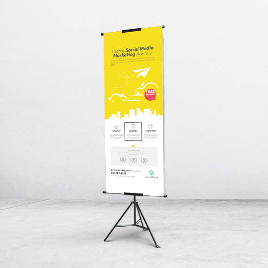Tripod Banner 85 X 180 cm - Bahan Albatros 180gr
